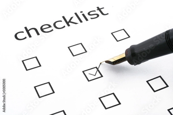 Fototapeta checklist