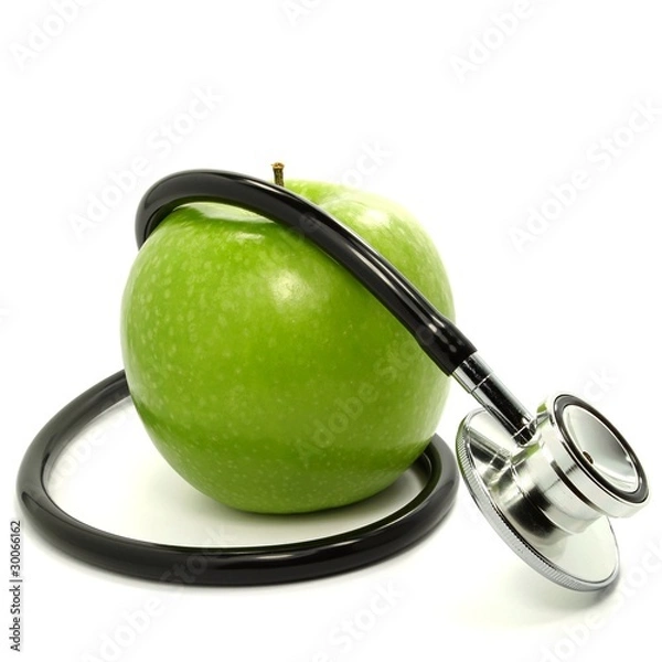 Obraz Stethoskop mit Apfel