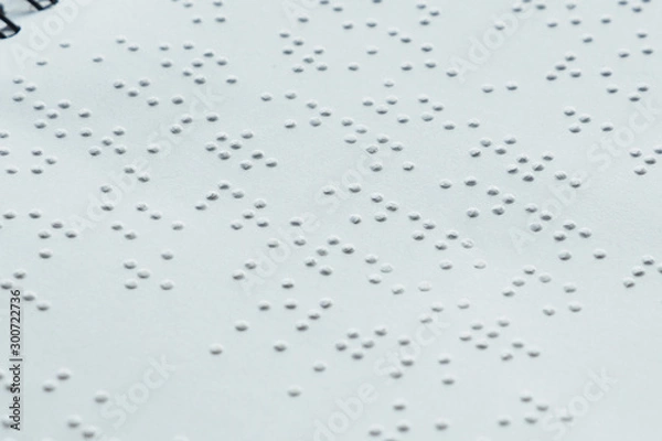 Obraz Braille font on paper. Close-up. Children's book...