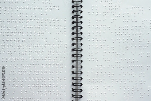 Obraz Braille font on paper. Close-up. Children's book...
