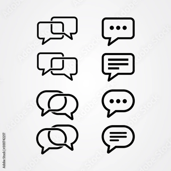 Fototapeta Set of chat bubble icons.