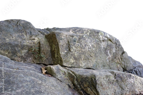 Obraz stone Rock cliff isolated on white background.