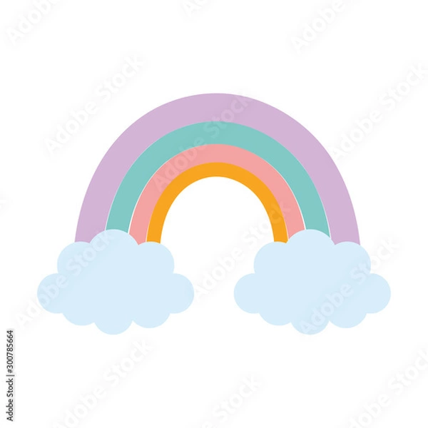 Fototapeta rainbow clouds season nature cartoon
