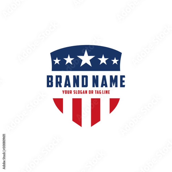 Obraz the design concept of the American Shield Vector Logo Template