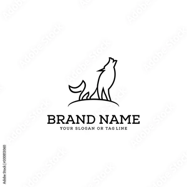 Obraz wolf logo design vector template white background