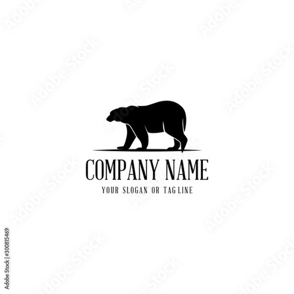 Fototapeta bear logo design vector template white background