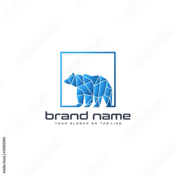Obraz bear technology logo design vector template white background