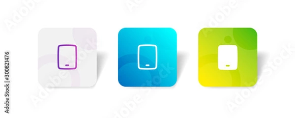 Fototapeta Smartphone round icon in outline and solid style with colorful smooth gradient background, suitable for UI, app button,  infographic, etc