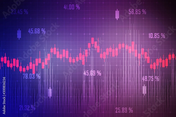 Fototapeta 2d rendering Stock market online business concept. business Graph 