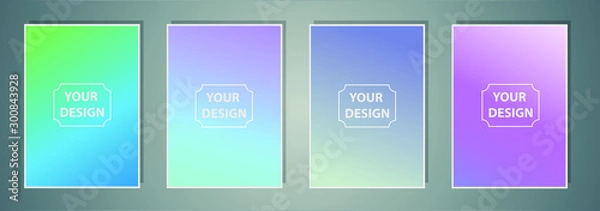 Fototapeta Abstract colorful vector blurred gradient backgrounds. Holographic template for your cover and design