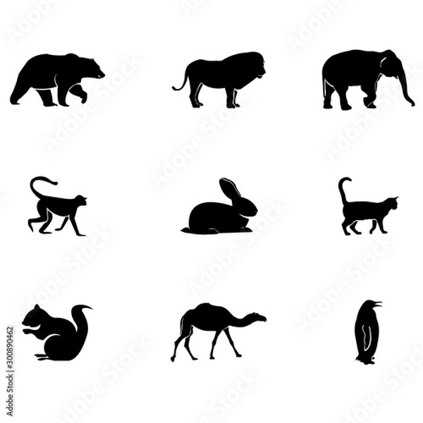 Obraz Animals silhouette vector art design