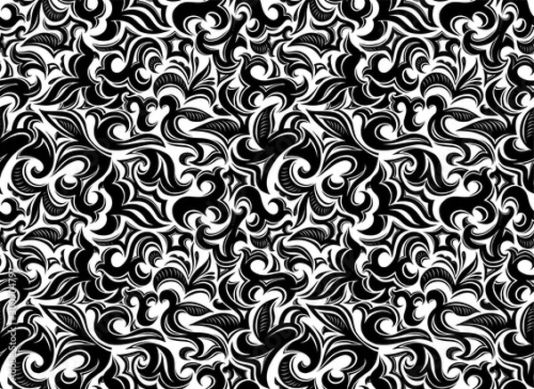 Fototapeta damask vintage seamless background with floral elements in Gothic, Baroque style. Royal texture, vector Eps 10