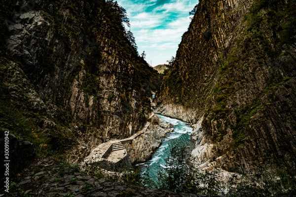 Obraz 川　渓谷　山