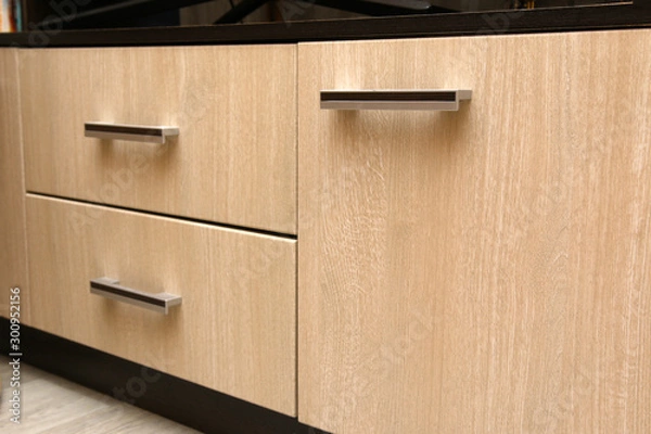 Fototapeta cabinet doors with handles