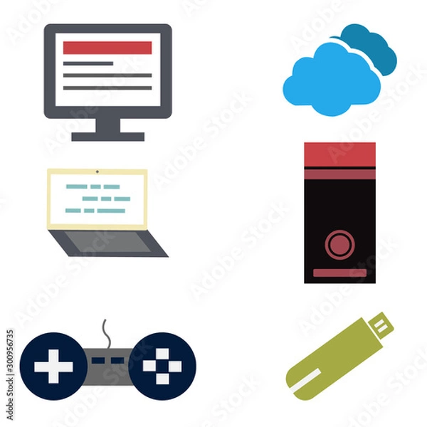 Obraz Computer related icons set vector art design