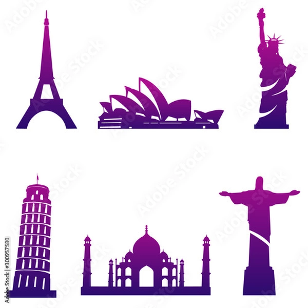 Obraz Famous landmarks vector art design
