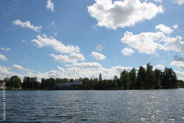 Fototapeta clouds over lake