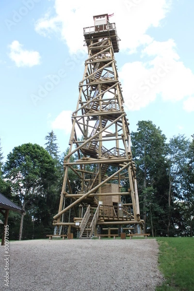 Obraz wooden tower in forest
