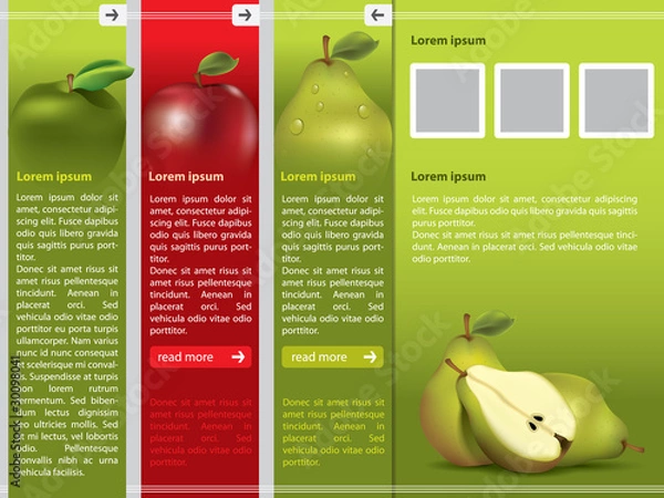 Obraz Fresh fruit themed webpage template