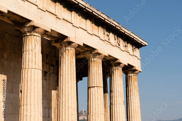 Fototapeta Architectural abstract of the temple of Hephaestus in Athens, built in 445 B.C.