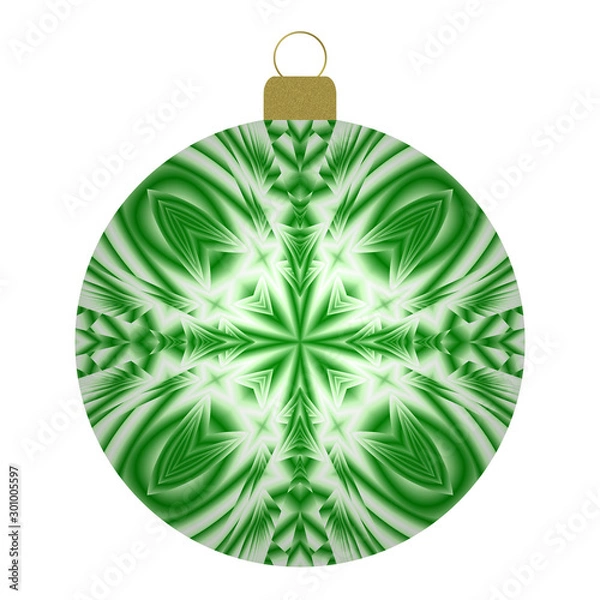 Obraz Weihnachtskugel  mit grünem Muster