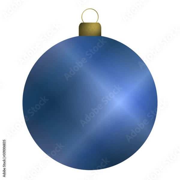 Obraz Weihnachtskugel blau, weiße Lichtstreifen