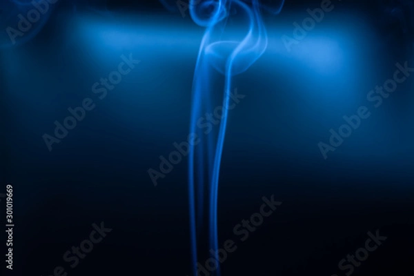Obraz Smoke movements background in low blue light