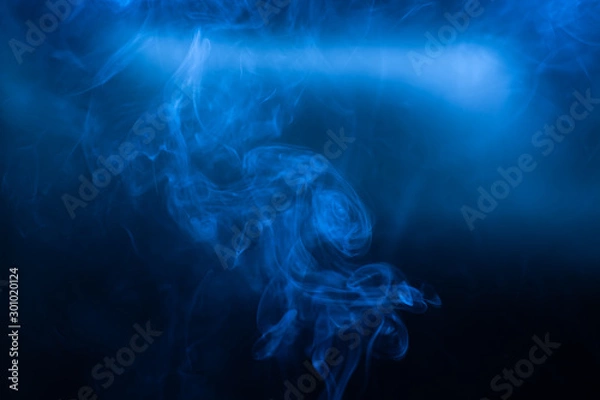 Obraz Smoke movements background in low blue light
