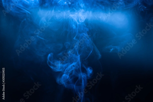 Obraz Smoke movements background in low blue light