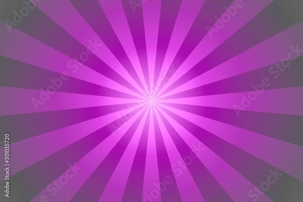 Obraz Sunburst cartoon background pattern with purple light rays