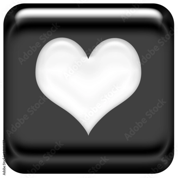 Obraz Button schwarz herz