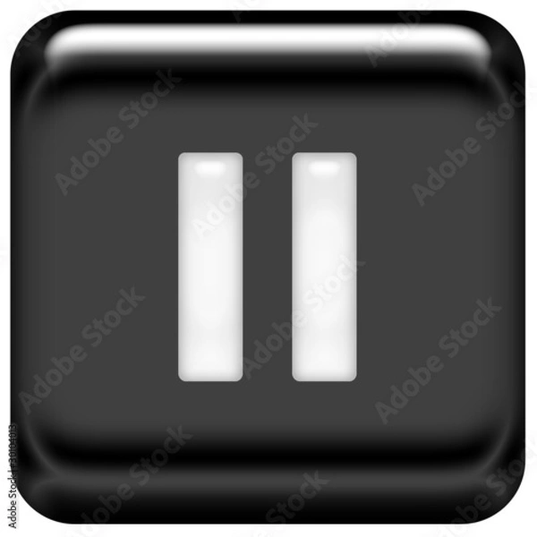 Obraz Button schwarz Pause