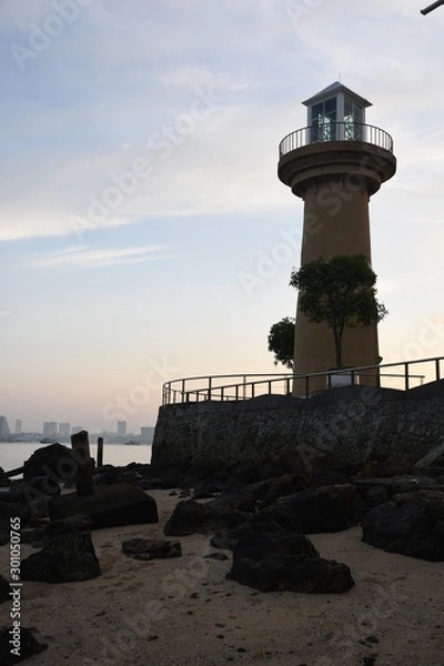 Obraz lighthouse at sunset