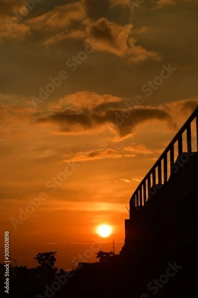 Obraz sunset in city