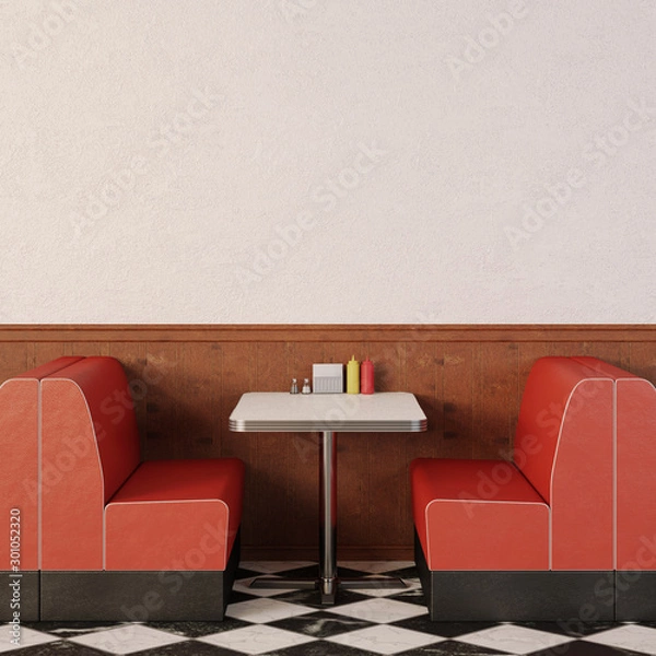 Fototapeta Retro cafe interior.