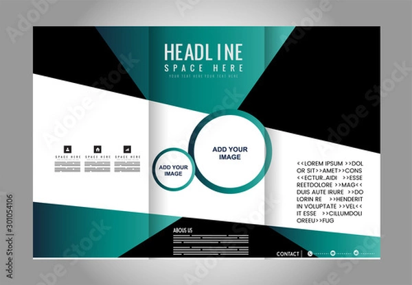 Obraz Tri-fold brochure design soft wave