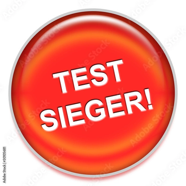 Obraz Button rot Testsieger