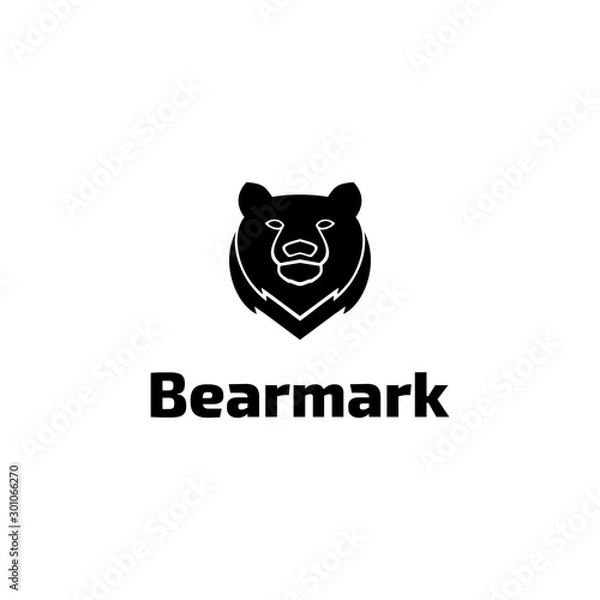 Obraz Solid Bear head logo