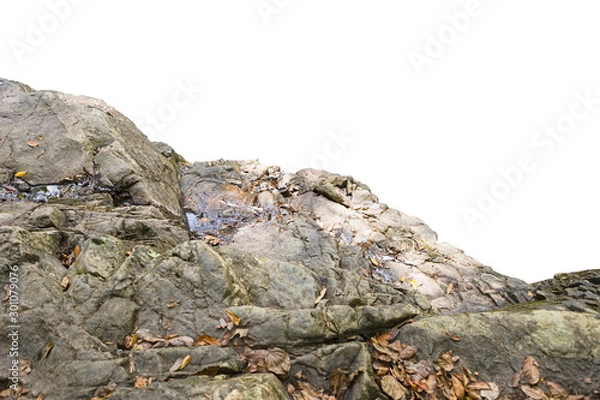 Obraz stone Rock cliff isolated on white background.