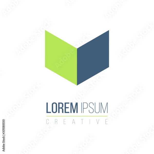 Fototapeta Chevron geometric arrow logo design template. company identity. business emblem. Stock Vector illustration isolated on white background.