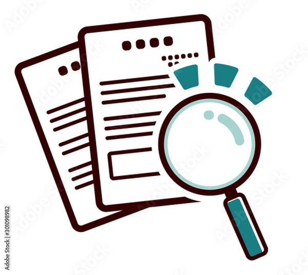 Obraz Magnifying glass and Document