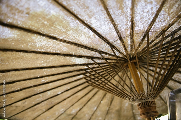 Fototapeta umbrella on a background of blue sky