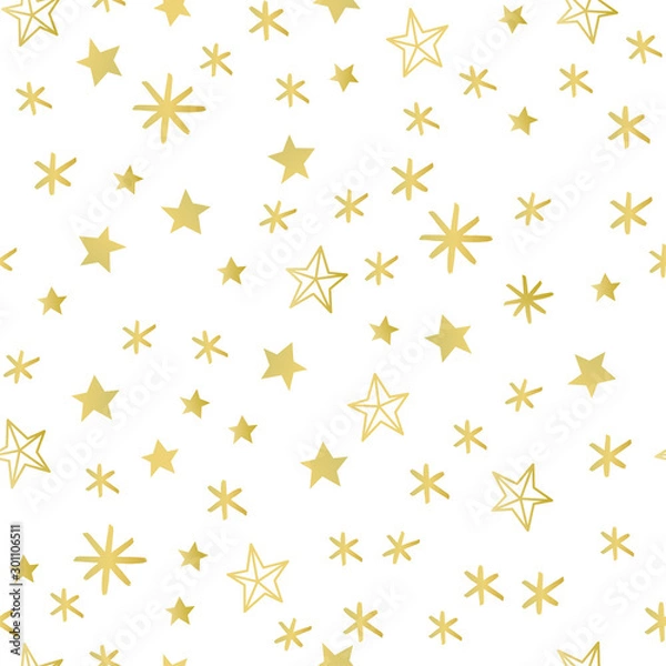 Fototapeta Vector seamless pattern with doodle stars