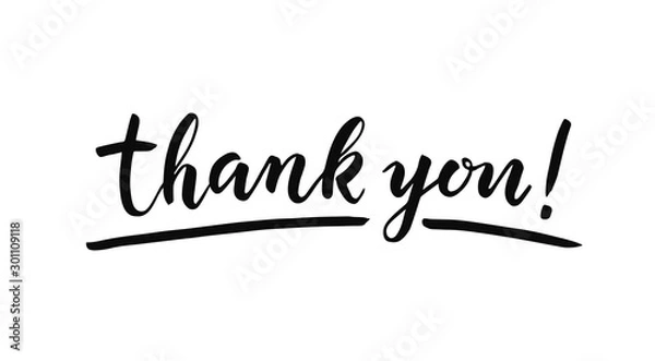 Fototapeta Dziękuję napis na białym tle. Ręcznie rysowane napis
