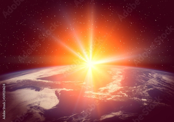 Obraz Sunrise on the planet earth. The elements of this image furnished by NASA.