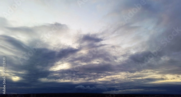 Obraz dark clouds in the evening - cloudy sunset