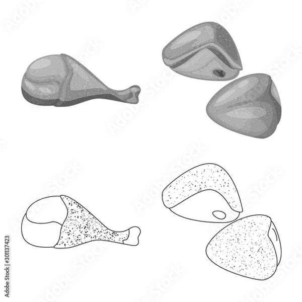 Obraz Vector illustration of product and poultry sign. Collection of product and agriculture stock vector illustration.