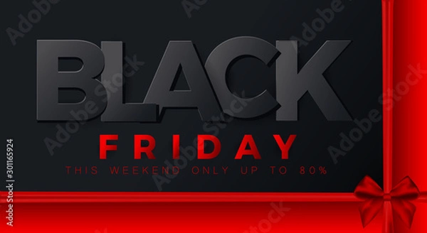 Fototapeta Black friday banner, card, poster. Vector Illustrator