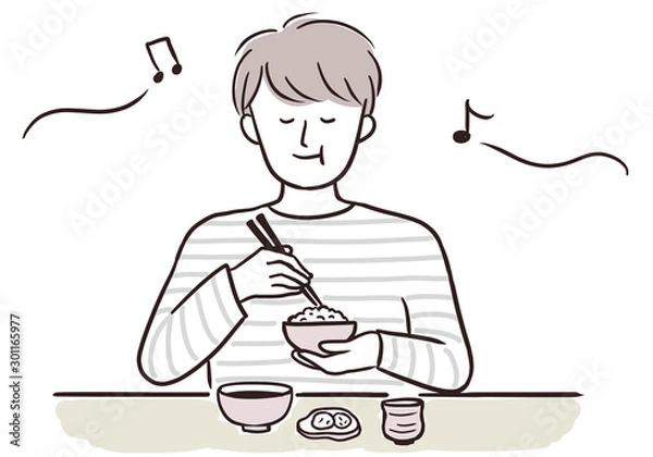 Obraz 食事する男性