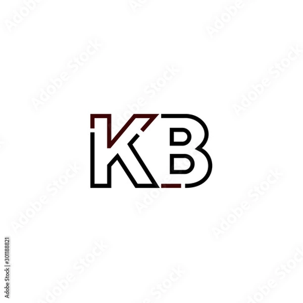Fototapeta Letter KB logo icon design template elements